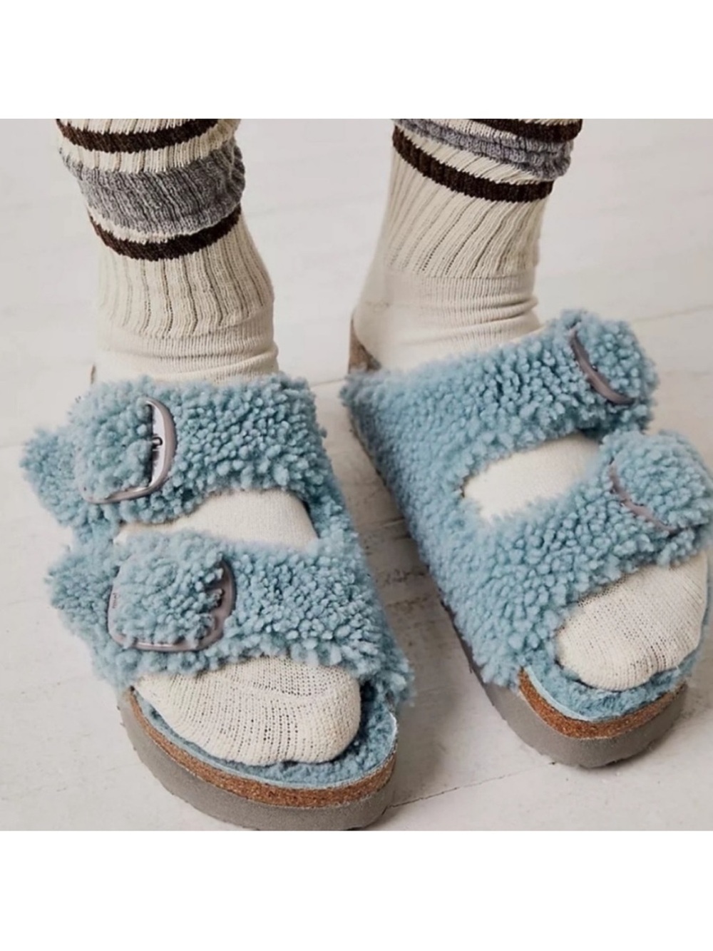 Free People x Birkenstock Papilio shearling Sandals